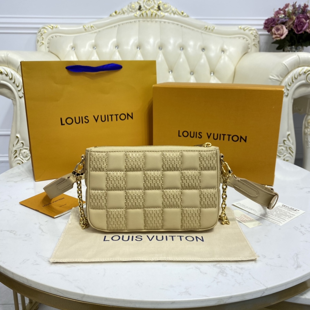 Louis Vuitton POCHETTE TROCA Shoulder Bag M59048 Beige